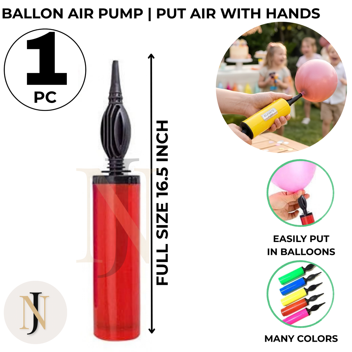 16 inch manual Balloon Air Pump for inflating party balloons by JASHNORA