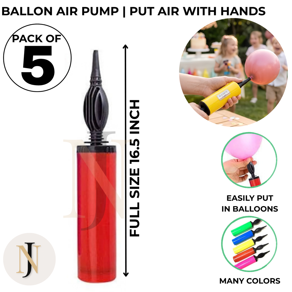 Balloon Air Pump 16 Inch – Manual Hand Balloon Inflator