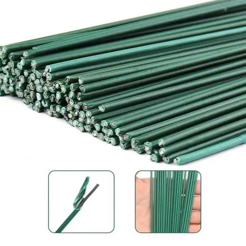 2mm Green Floral Stem Wire Sticks – 16 Inch / 40 CM Florist Wire for Artificial Flowers, Bouquet Making, Floral Crafts & DIY | Pack of 5, 15 & 25
