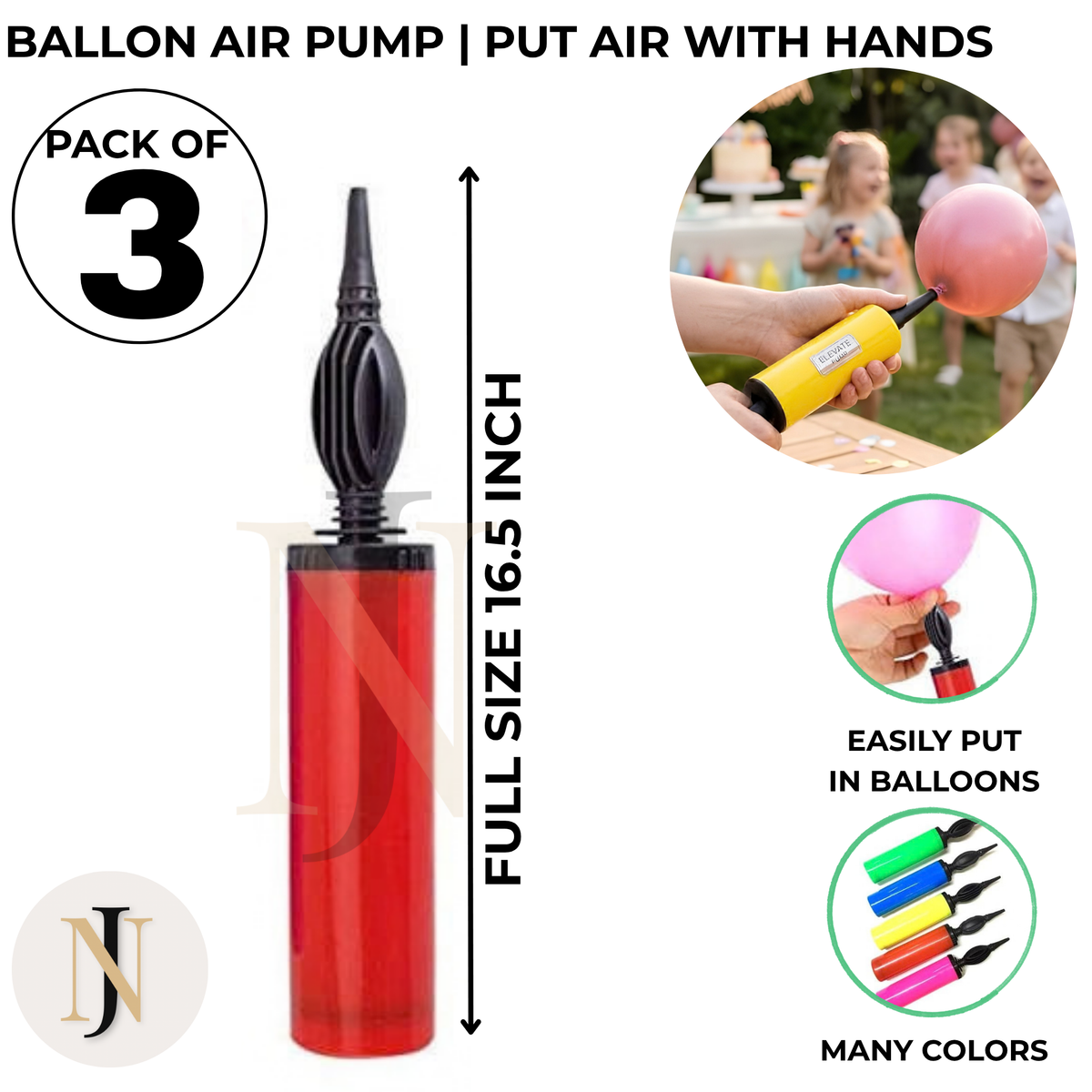 Balloon Air Pump 16 Inch – Manual Hand Balloon Inflator