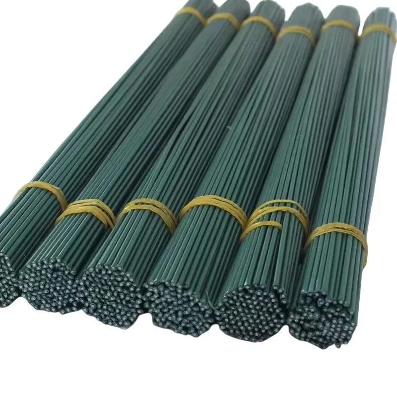 2mm Green Floral Stem Wire Sticks – 16 Inch / 40 CM Florist Wire for Artificial Flowers, Bouquet Making, Floral Crafts & DIY | Pack of 5, 15 & 25