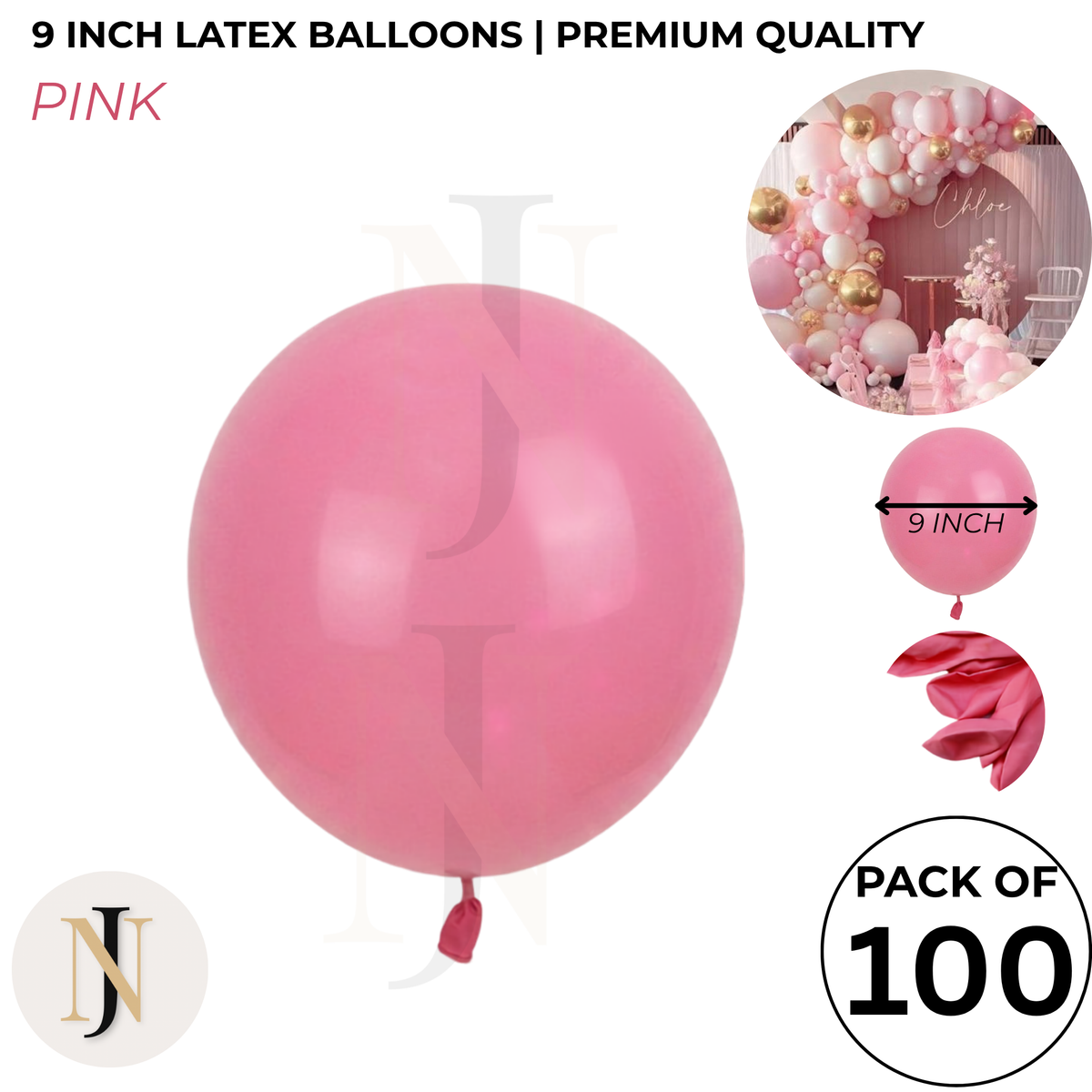 9 Inch Latex Balloons for Birthday & Party Decoration – Multiple Colors