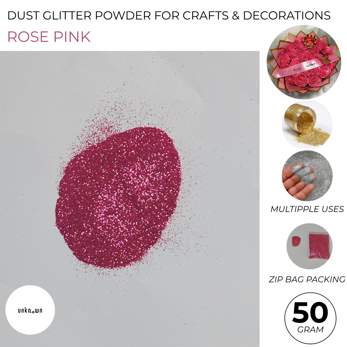 Premium Dust Glitter Powder for Crafts & Decorations (50g)