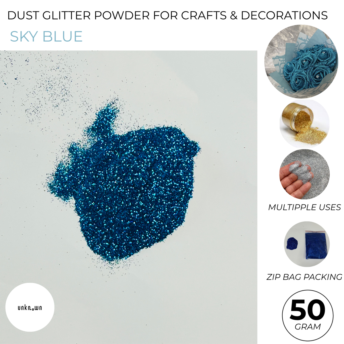 Premium Dust Glitter Powder for Crafts & Decorations (50g)